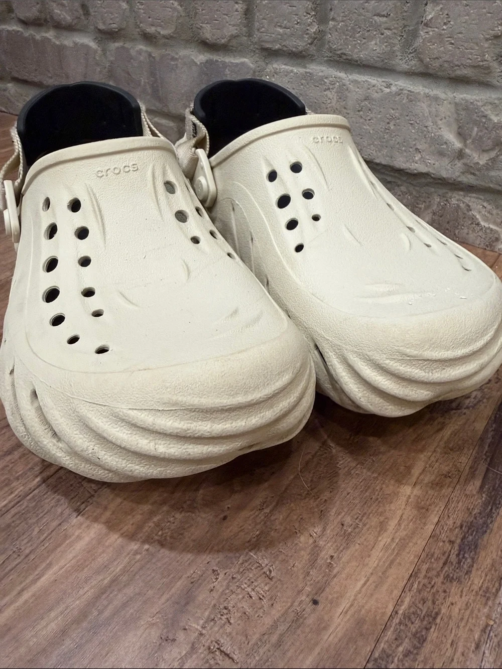 CROCS Beige Ventilated Clog with Heel Strap